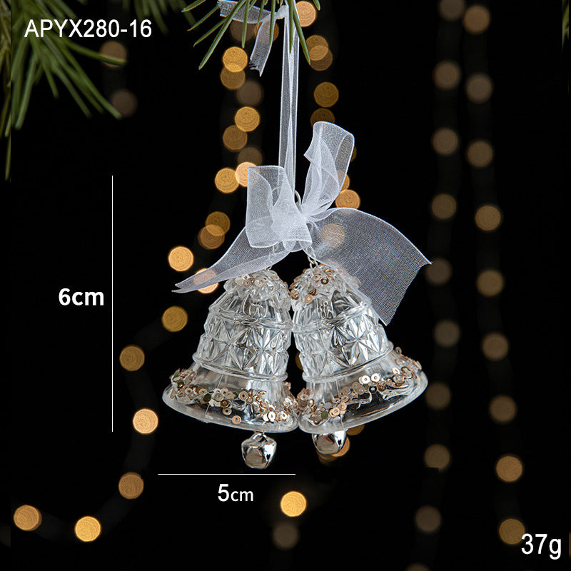 Christmas decoration sequins acrylic pendant transparent snowflake pendant Christmas tree scene decoration props