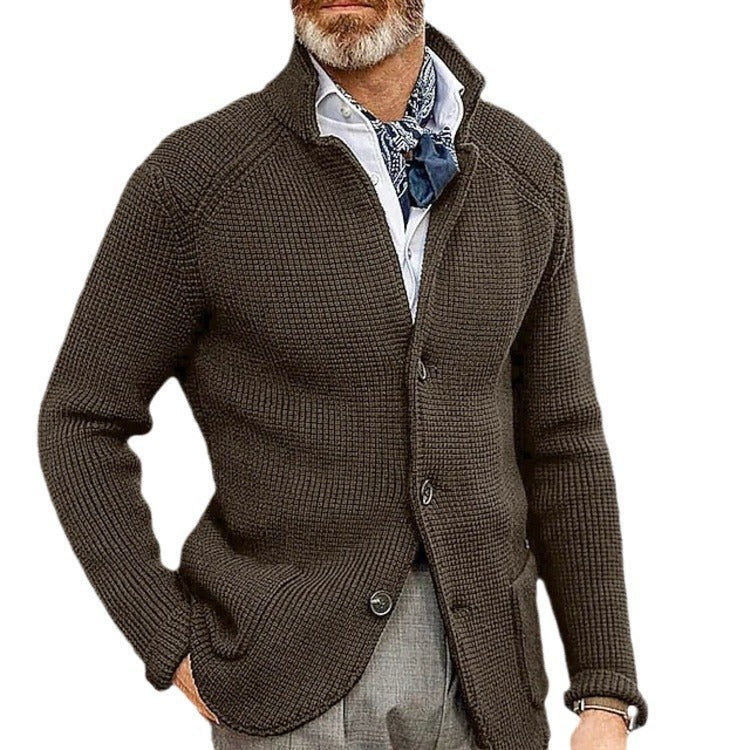 Men's Stand-up Collar Knit Sweater