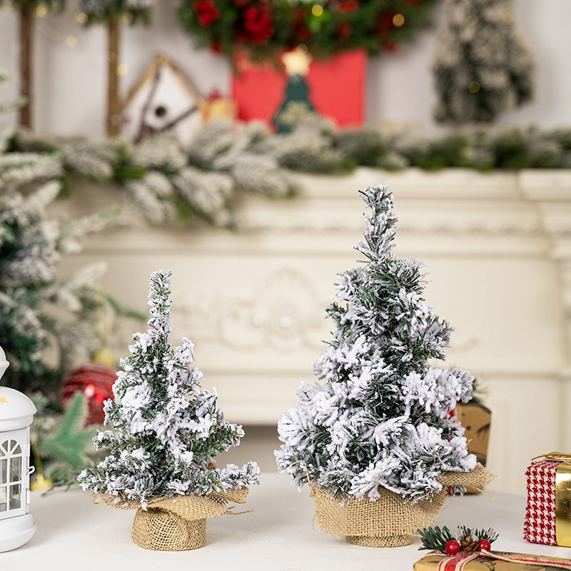 Christmas decoration creative simulation snow Christmas tree mini small tree desktop decoration Christmas spray snow small tree