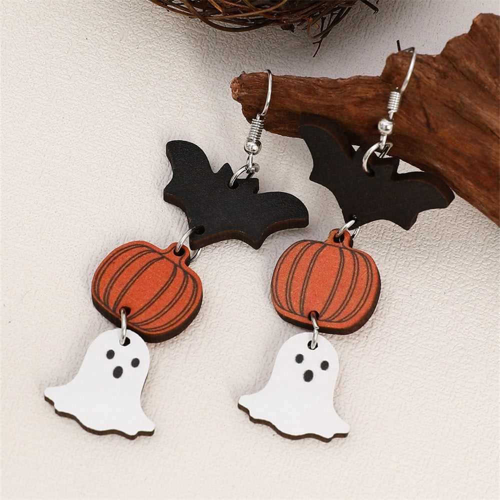 New Halloween Earrings for Women Funny Little Devil Bat Spider Pumpkin Earrings