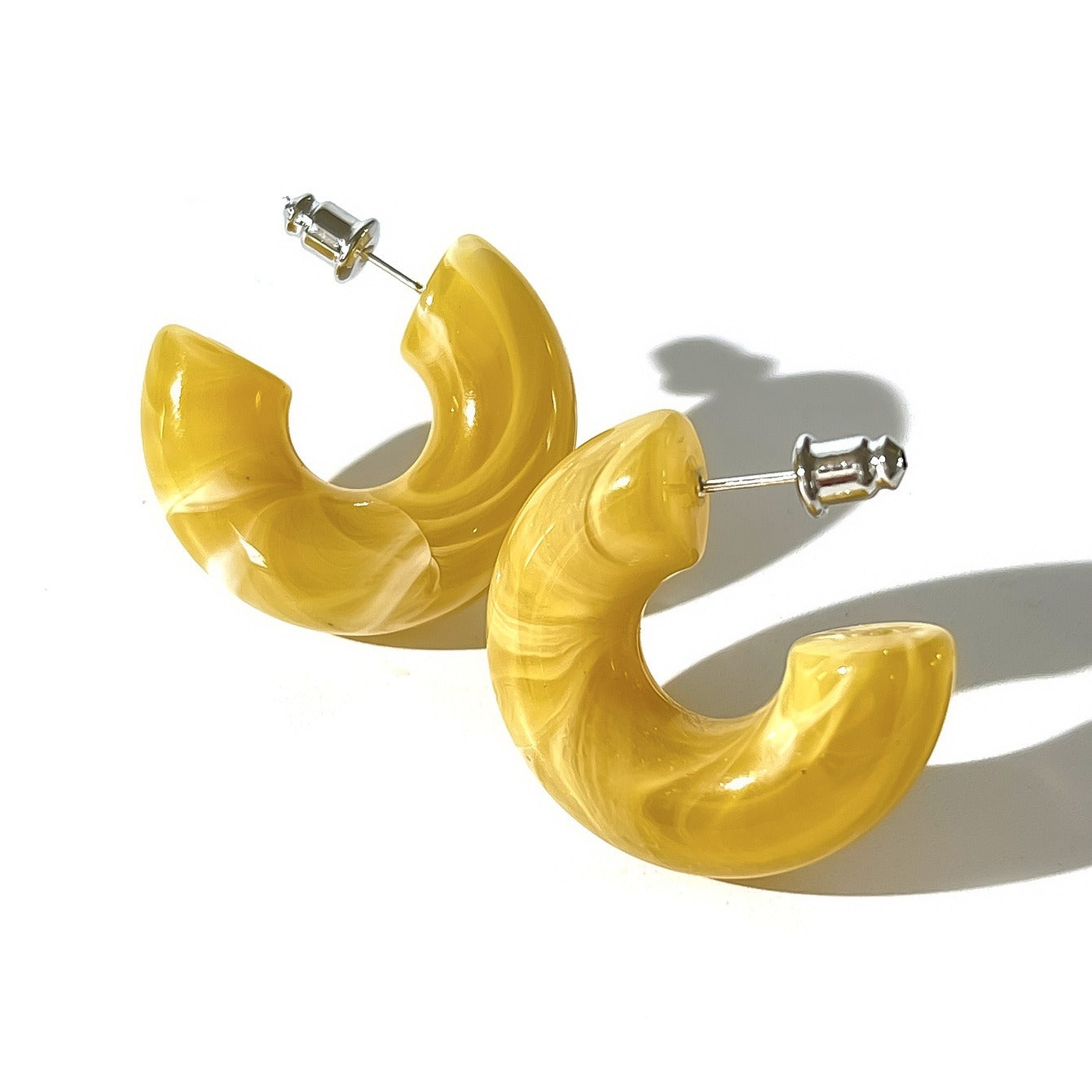 C-shaped acrylic candy mixed color personalized versatile women's earrings
