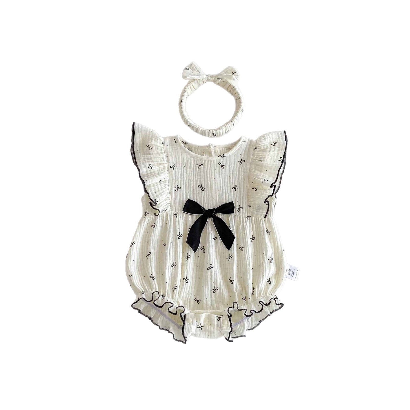Baby Girl Sleeveless Romper Summer Cotton Gauze Lightweight Infant Bodysuit with Sweet Lace Trim Princess Onesie