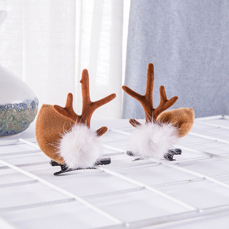 Deer Horn Headwear Hairpin Fairy Christmas Clip Hairpin Photo Taking Hairpin Cute Clip