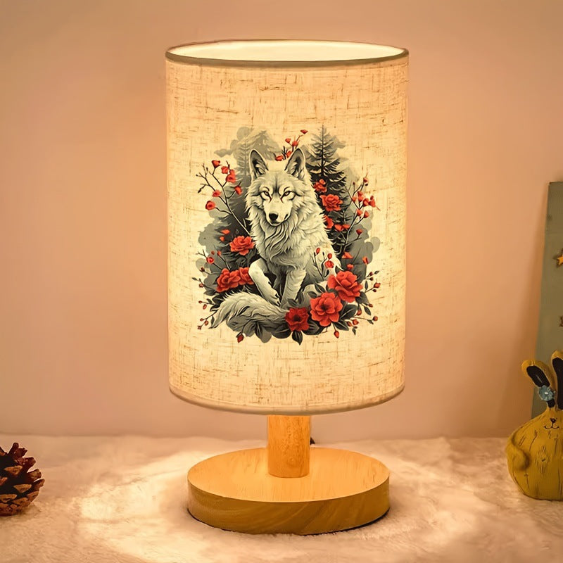 Decorative wooden table lamp