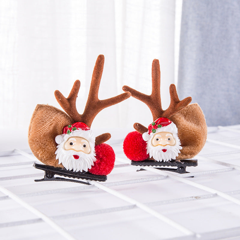 Deer Horn Headwear Hairpin Fairy Christmas Clip Hairpin Photo Taking Hairpin Cute Clip