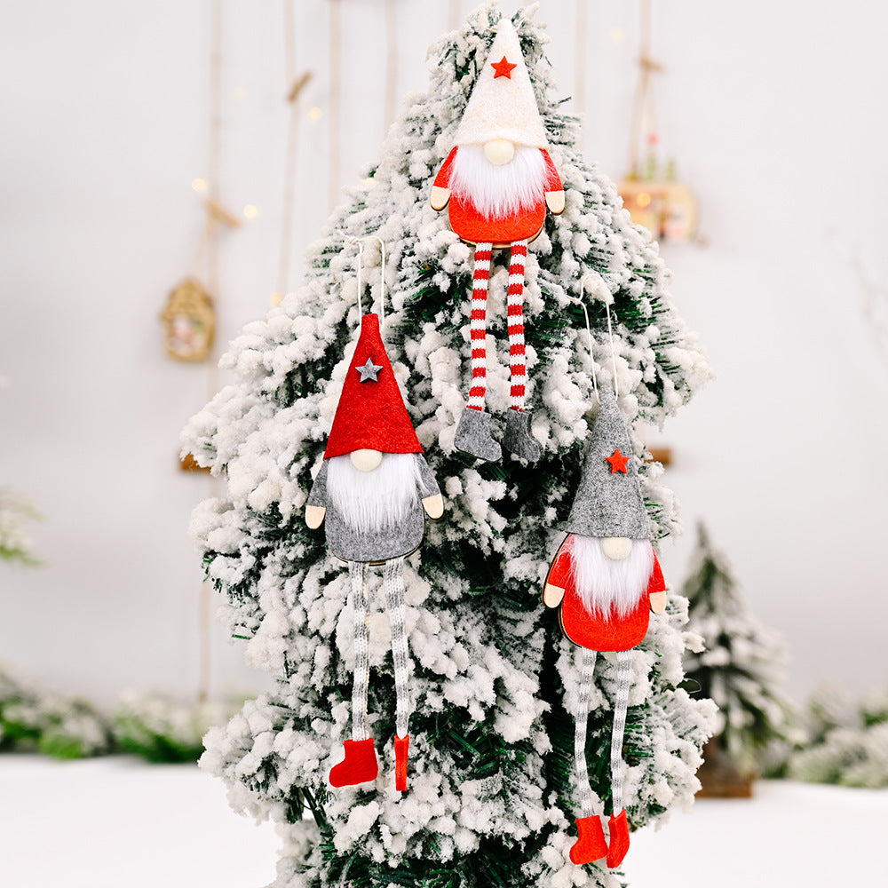 Christmas Decoration Santa Claus Leg Hanging Doll Pendant Creative Faceless Doll Pendant Dwarf Doll