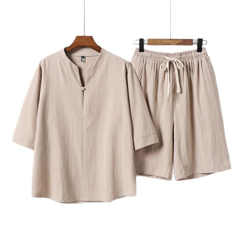 Cotton Linen Chinese Style Two-Piece Set