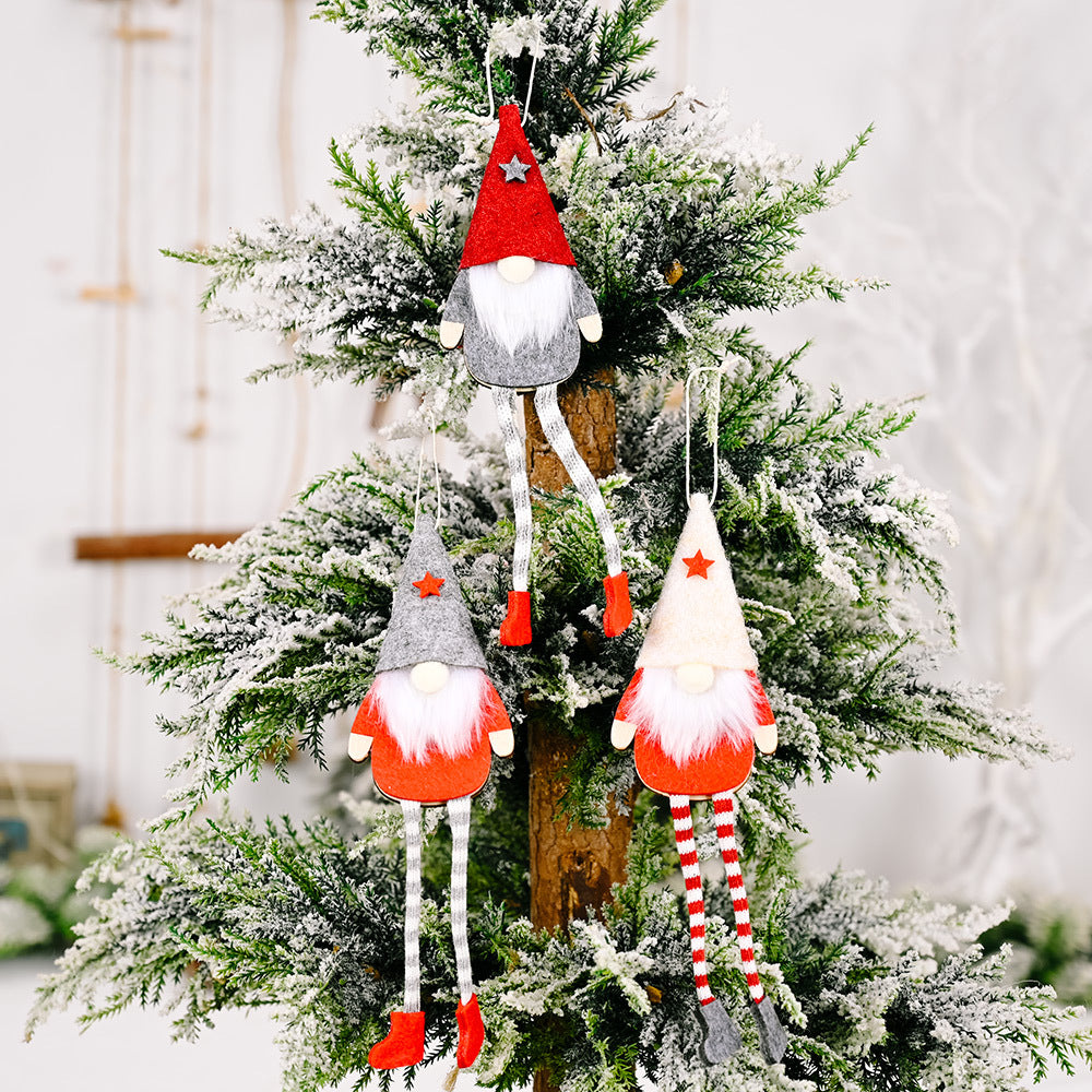 Christmas Decoration Santa Claus Leg Hanging Doll Pendant Creative Faceless Doll Pendant Dwarf Doll