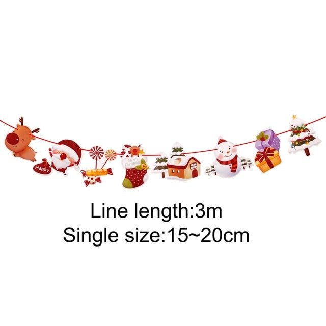QIFU Christmas Decorations Window Sticker Christmas Decoration For Home Xmas Decor Merry Christmas Happy New Year