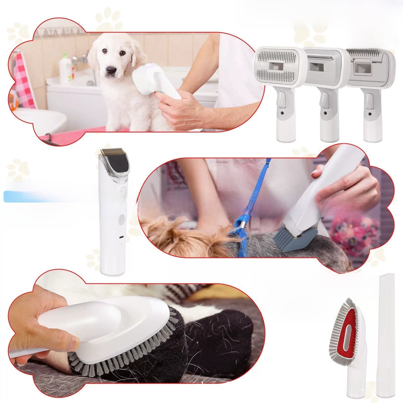 Multifunctional Pet Grooming Vacuum Trimmer