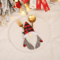 Christmas Decorations Cartoon Santa Claus Doll Knife and Fork Set Dwarf Tableware