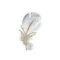 Advanced and exquisite feather brooch, suit, coat, chest flower accessories, women's light luxury anti glare buckle