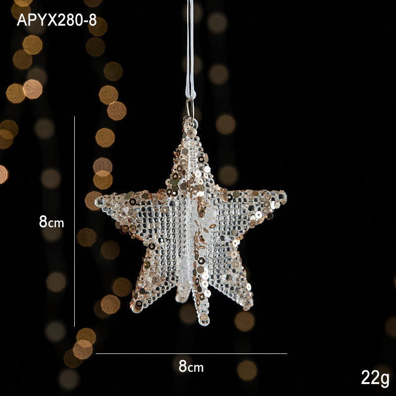 Christmas decoration sequins acrylic pendant transparent snowflake pendant Christmas tree scene decoration props
