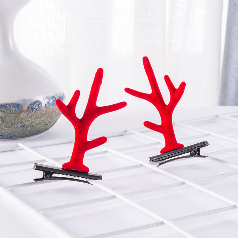 Deer Horn Headwear Hairpin Fairy Christmas Clip Hairpin Photo Taking Hairpin Cute Clip