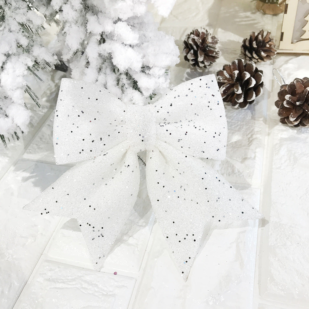 Christmas Bow Pearl Cotton Gold Powder Bow Christmas Tree Pendant Hotel Mall KTV Decoration Supplies