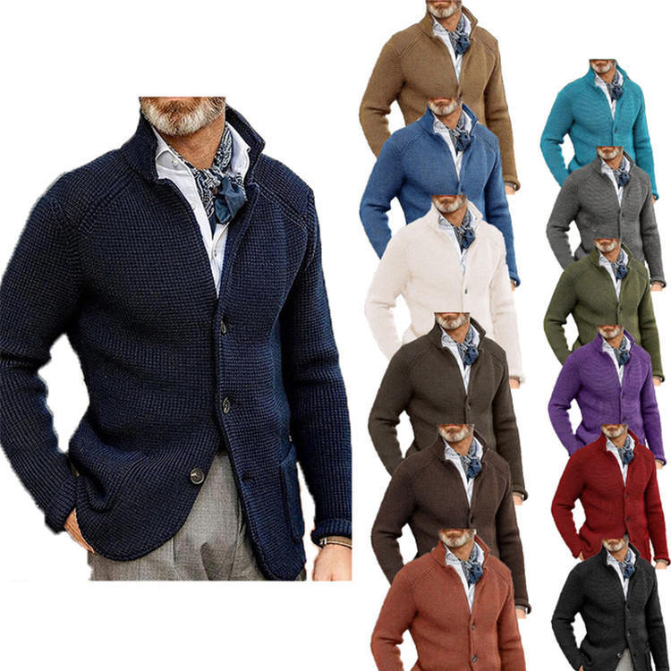 Men's Stand-up Collar Knit Sweater