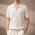 Retro Short Sleeve Knit Polo Shirt