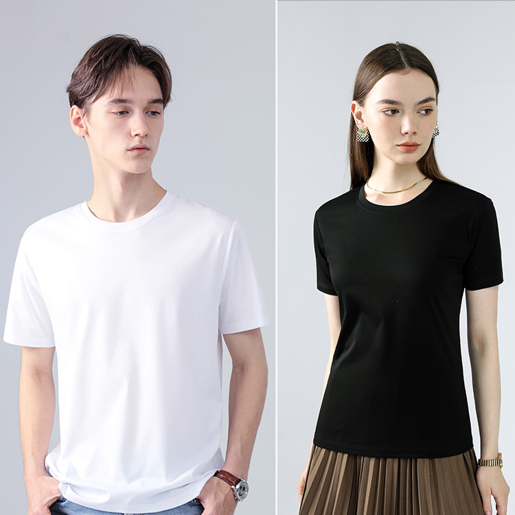 Round Neck Pure Cotton T-shirt Men's Top Base Shirt