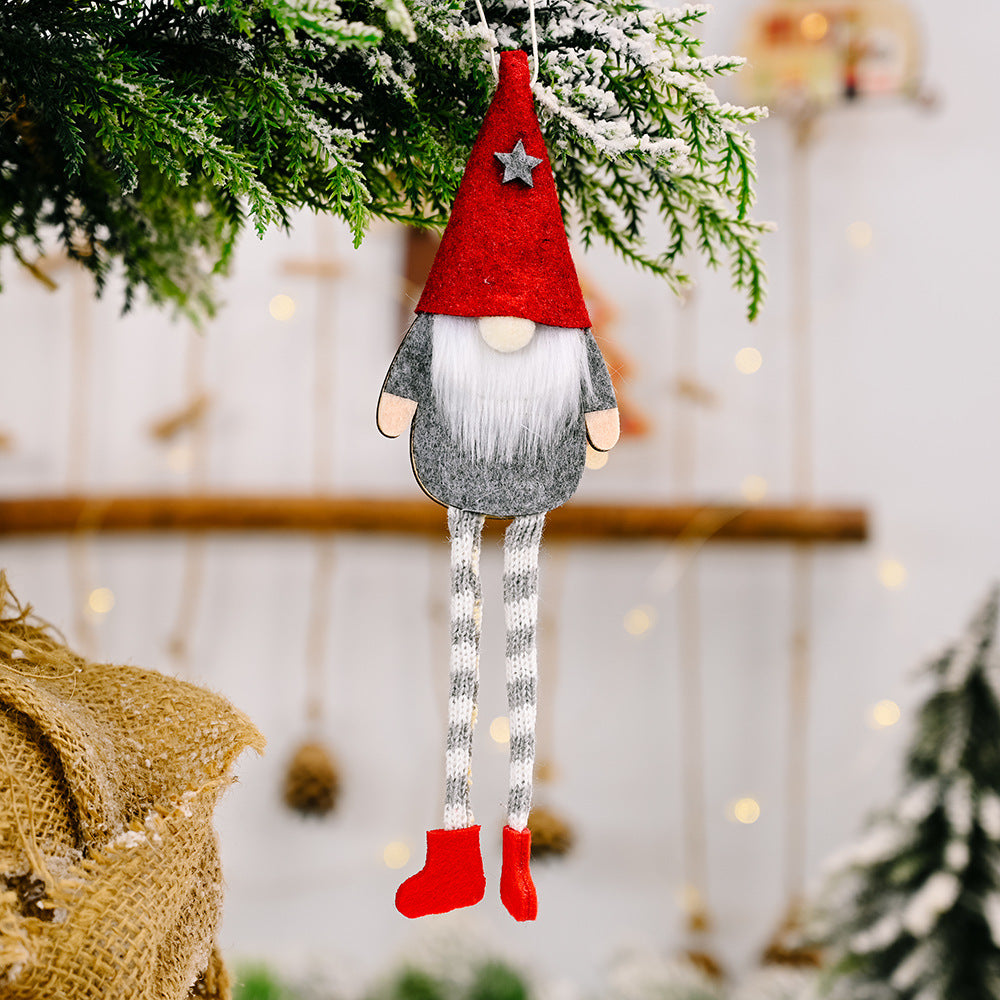 Christmas Decoration Santa Claus Leg Hanging Doll Pendant Creative Faceless Doll Pendant Dwarf Doll