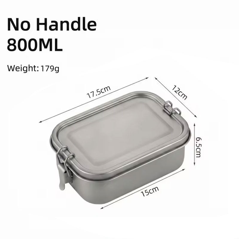 Titanium Lunch Box with Lid & Folding Handle – Leak-Proof, Lightweight for Camping, Hiking, Picnic & Travel
