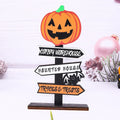 New Ghost Festival Decoration Products Halloween Pumpkin Letter Wooden Ornament Tree shaped Ghost Desktop Display