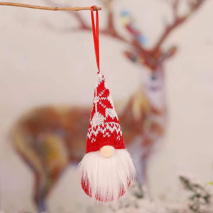 Christmas Decoration Supplies Knitted Wool Forest Man Doll Small Pendant Faceless Doll Christmas Tree Decoration Pendant