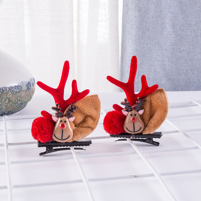 Deer Horn Headwear Hairpin Fairy Christmas Clip Hairpin Photo Taking Hairpin Cute Clip