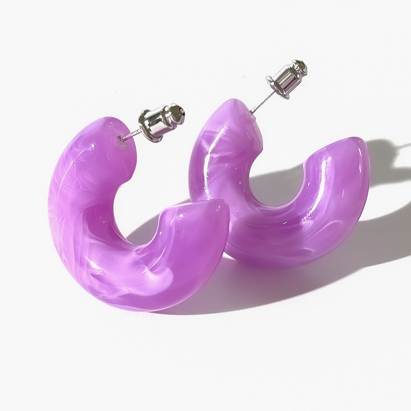 C-shaped acrylic candy mixed color personalized versatile women's earrings