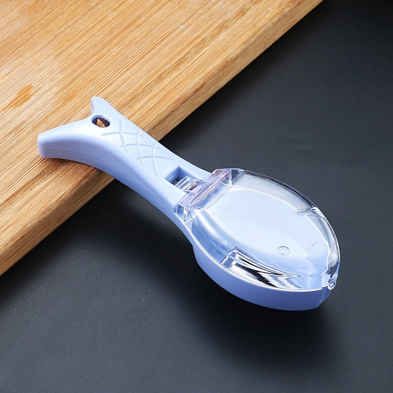 Multi functional double-sided peeler, storage type knife, fish scale planer, household anti splash fruit and vegetable with lid storage type scraper