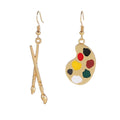 Artistic brushes, color palettes, hooks, earrings, asymmetrical temperament, accessories for women