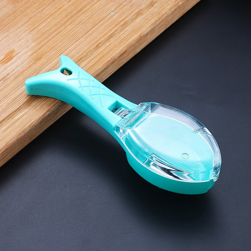 Multi functional double-sided peeler, storage type knife, fish scale planer, household anti splash fruit and vegetable with lid storage type scraper