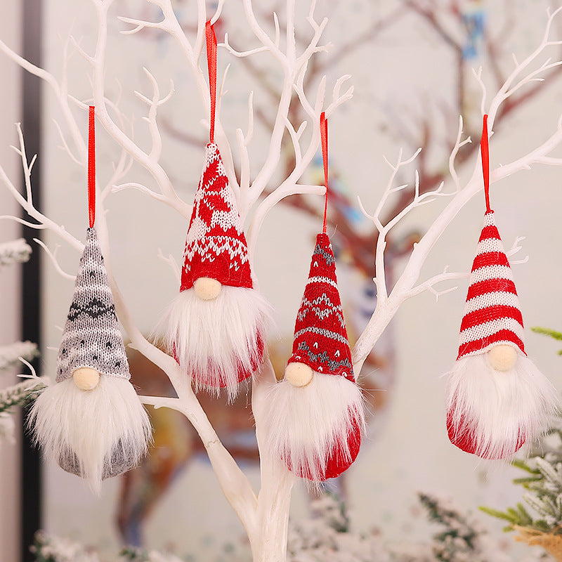 Christmas Decoration Supplies Knitted Wool Forest Man Doll Small Pendant Faceless Doll Christmas Tree Decoration Pendant