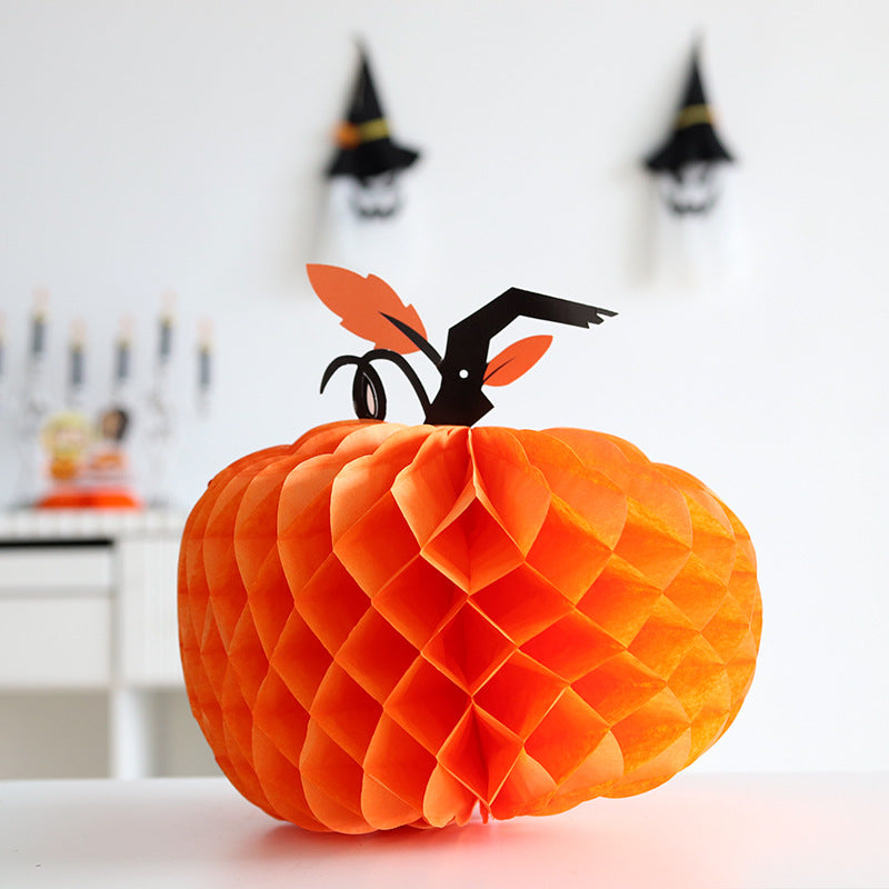 Honeycomb Bat Paper Pendant Halloween Decoration Props Supplies Spider Three-Dimensional Paper Honeycomb Pumpkin Hat Ornament
