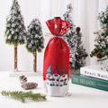 New Christmas Decorations Champagne Wine Bottle Cover Forest Man Printed Wine Bottle Bag Table Decoration