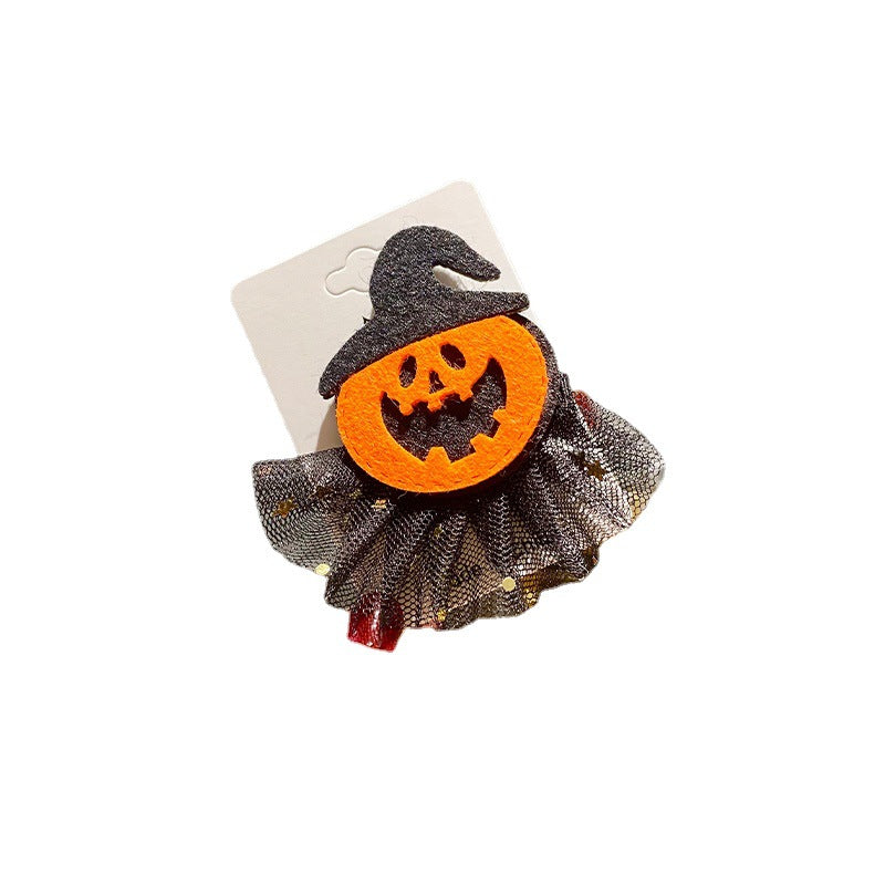 Halloween hair clip, Ghost Festival pumpkin headwear, holiday supplies, mesh, small monster hair clip, funny small gift