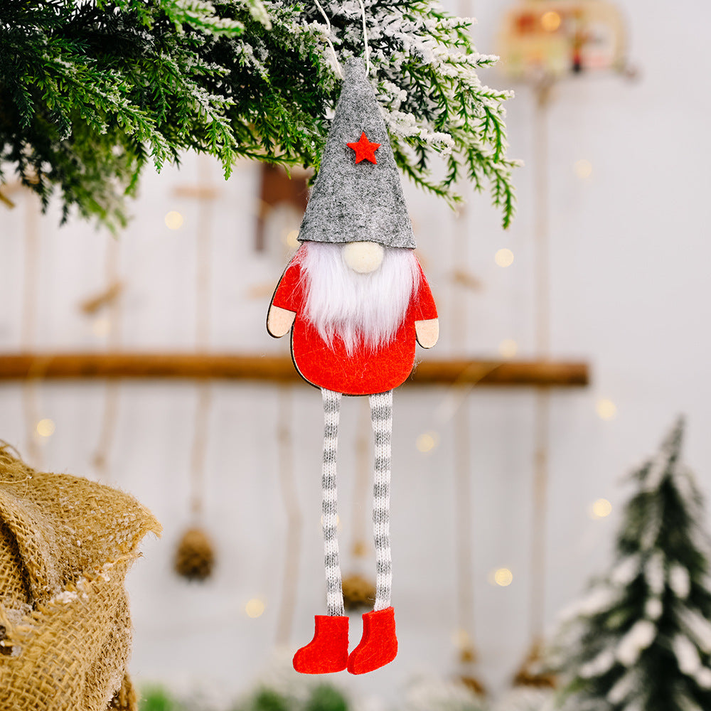 Christmas Decoration Santa Claus Leg Hanging Doll Pendant Creative Faceless Doll Pendant Dwarf Doll