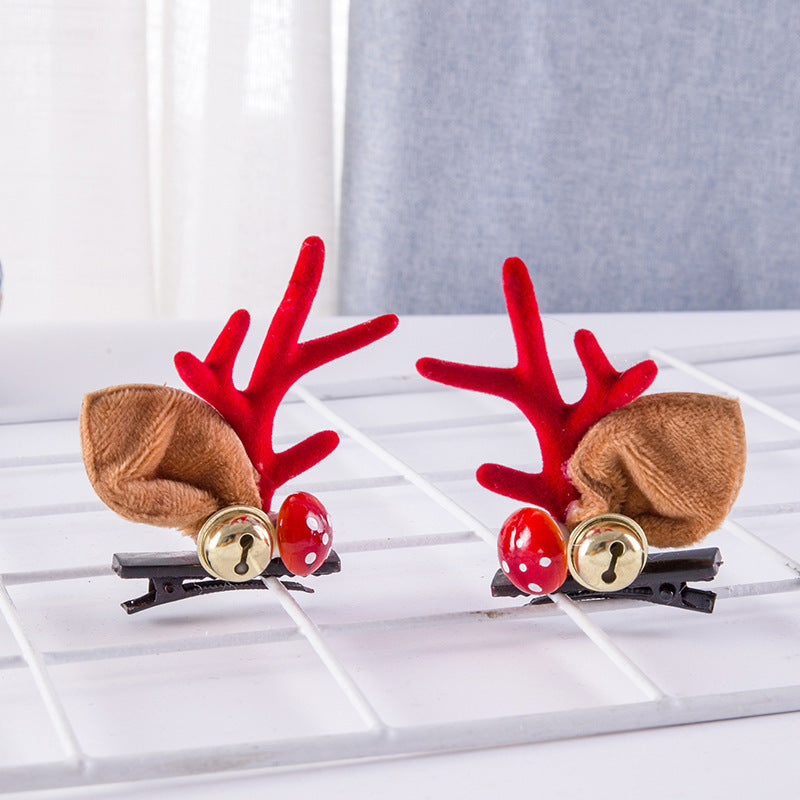 Deer Horn Headwear Hairpin Fairy Christmas Clip Hairpin Photo Taking Hairpin Cute Clip