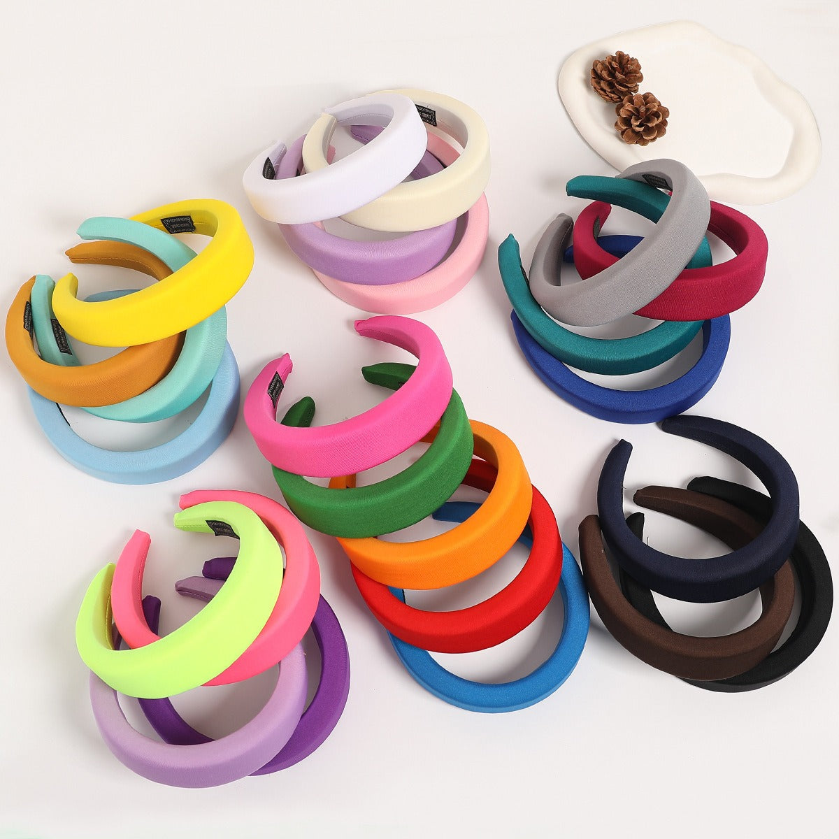 New hairband sponge thickened and widened headband high skull top hair clip mesh red wide edge pressed hair headwear for women