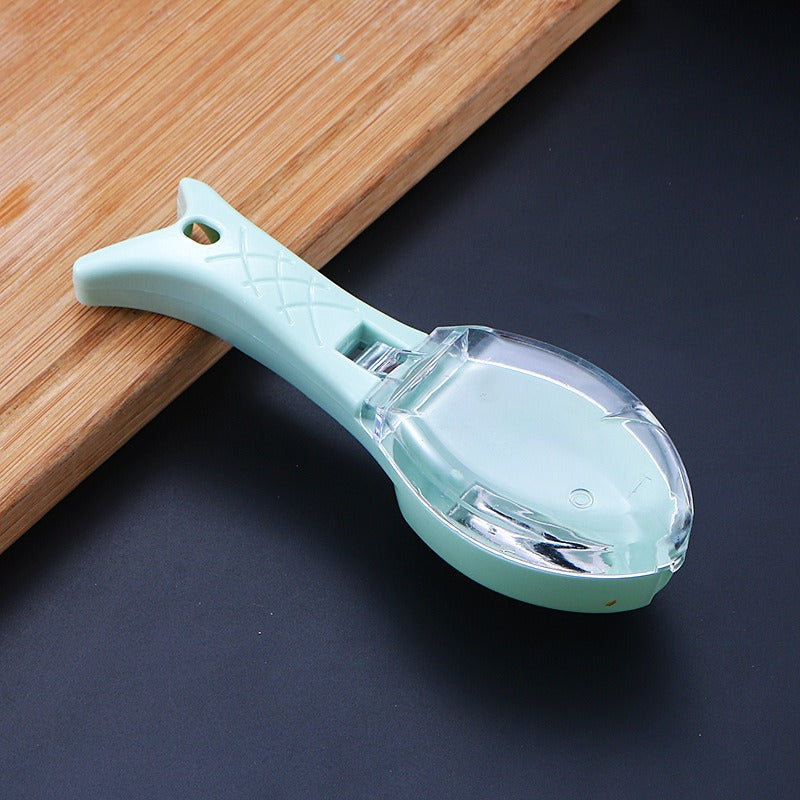 Multi functional double-sided peeler, storage type knife, fish scale planer, household anti splash fruit and vegetable with lid storage type scraper