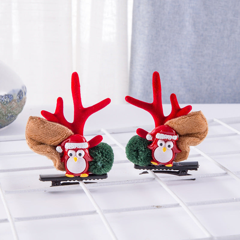 Deer Horn Headwear Hairpin Fairy Christmas Clip Hairpin Photo Taking Hairpin Cute Clip