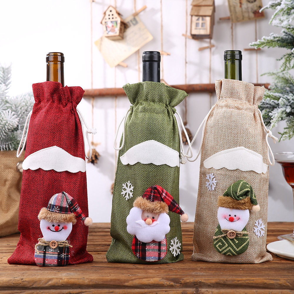 New Christmas decorations, Christmas wine bottle set, table decoration