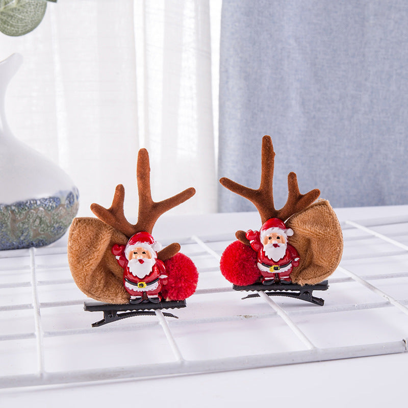 Deer Horn Headwear Hairpin Fairy Christmas Clip Hairpin Photo Taking Hairpin Cute Clip
