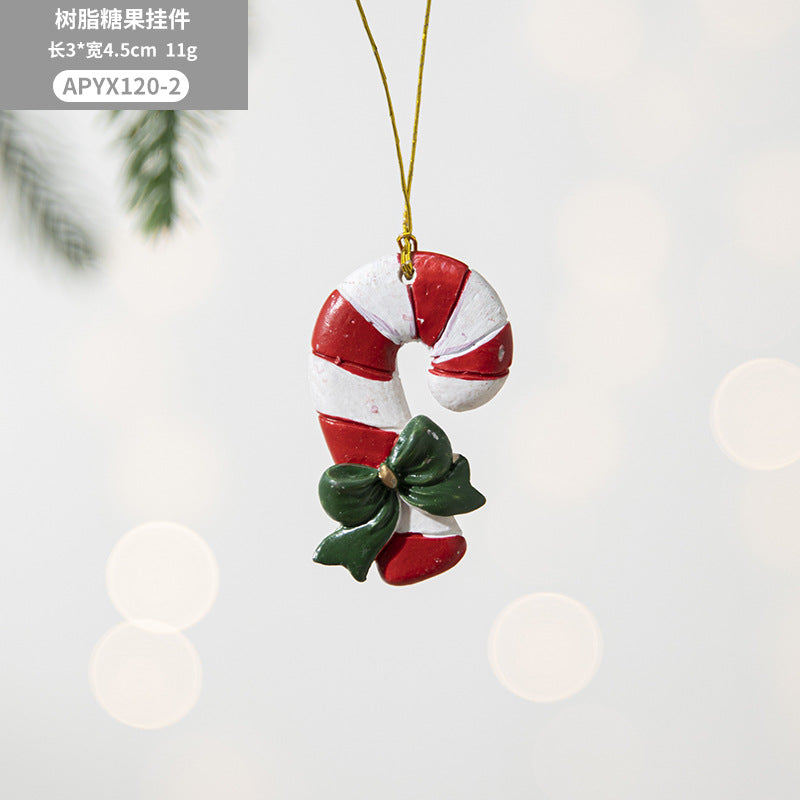 Christmas decorations, colored resin staffs, gift packages, hanging decorations, Christmas tree ornaments