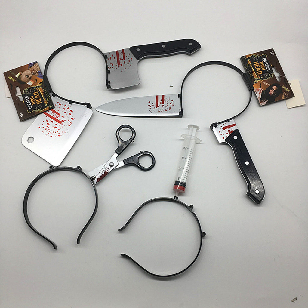Halloween Hairpin Plastic Simulation Piercing Dish Head Buckle Cosplay Prop Needle Head Hoop