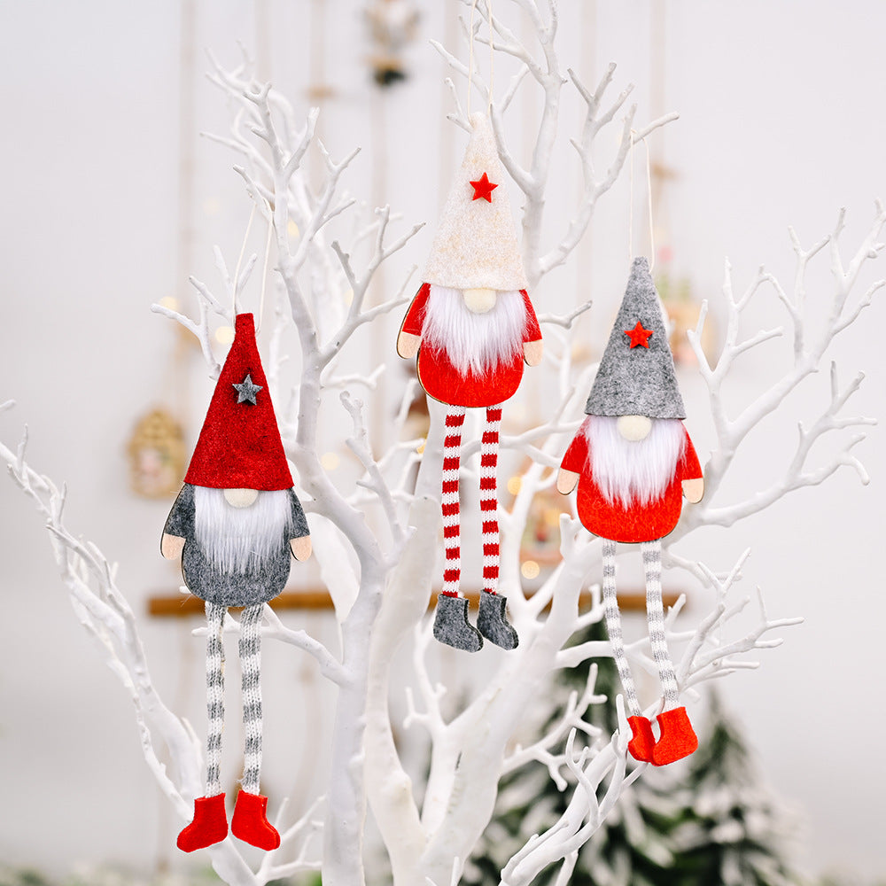 Christmas Decoration Santa Claus Leg Hanging Doll Pendant Creative Faceless Doll Pendant Dwarf Doll