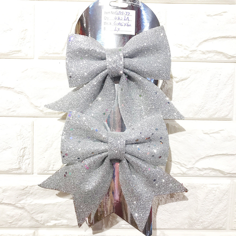 Christmas Bow Pearl Cotton Gold Powder Bow Christmas Tree Pendant Hotel Mall KTV Decoration Supplies