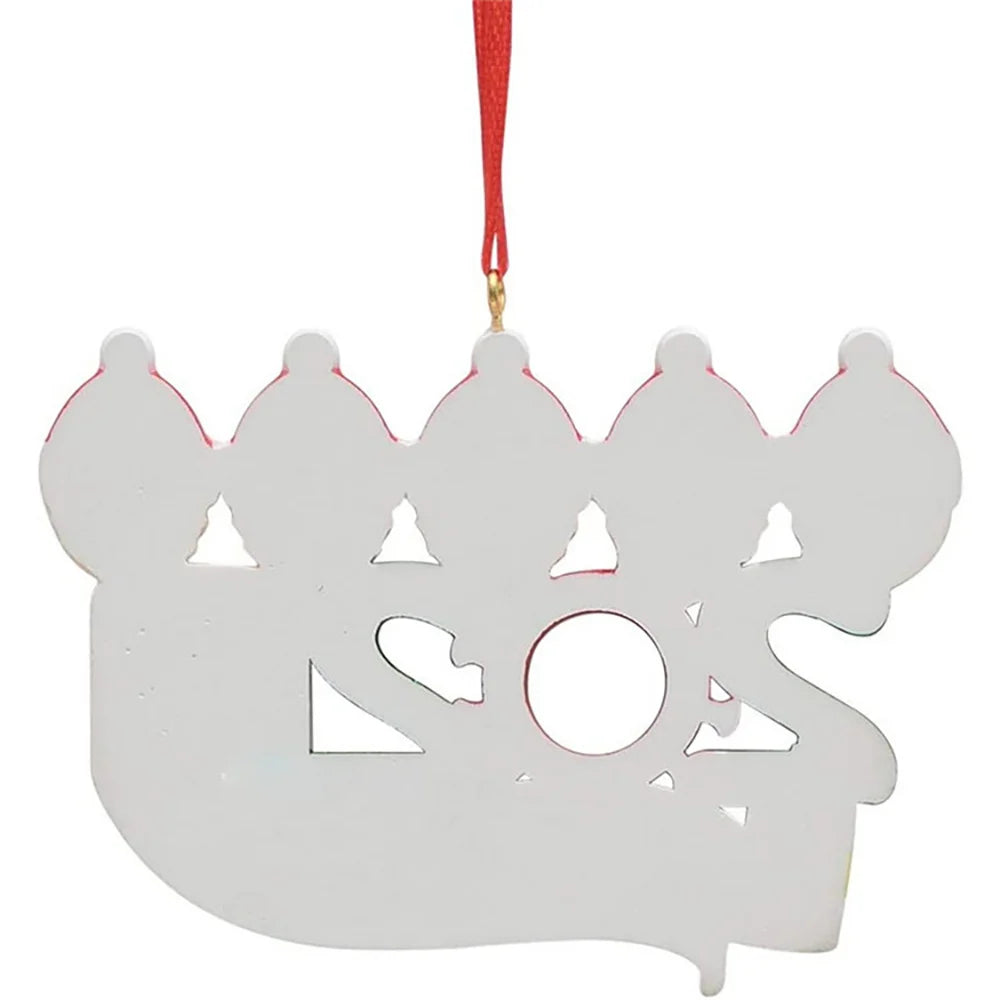 Hot Sale DIY Name Wishes Christmas Pendant  Blessings PVC Mask Snowman Christmas Tree Hanging Pendant Christmas Ornamen