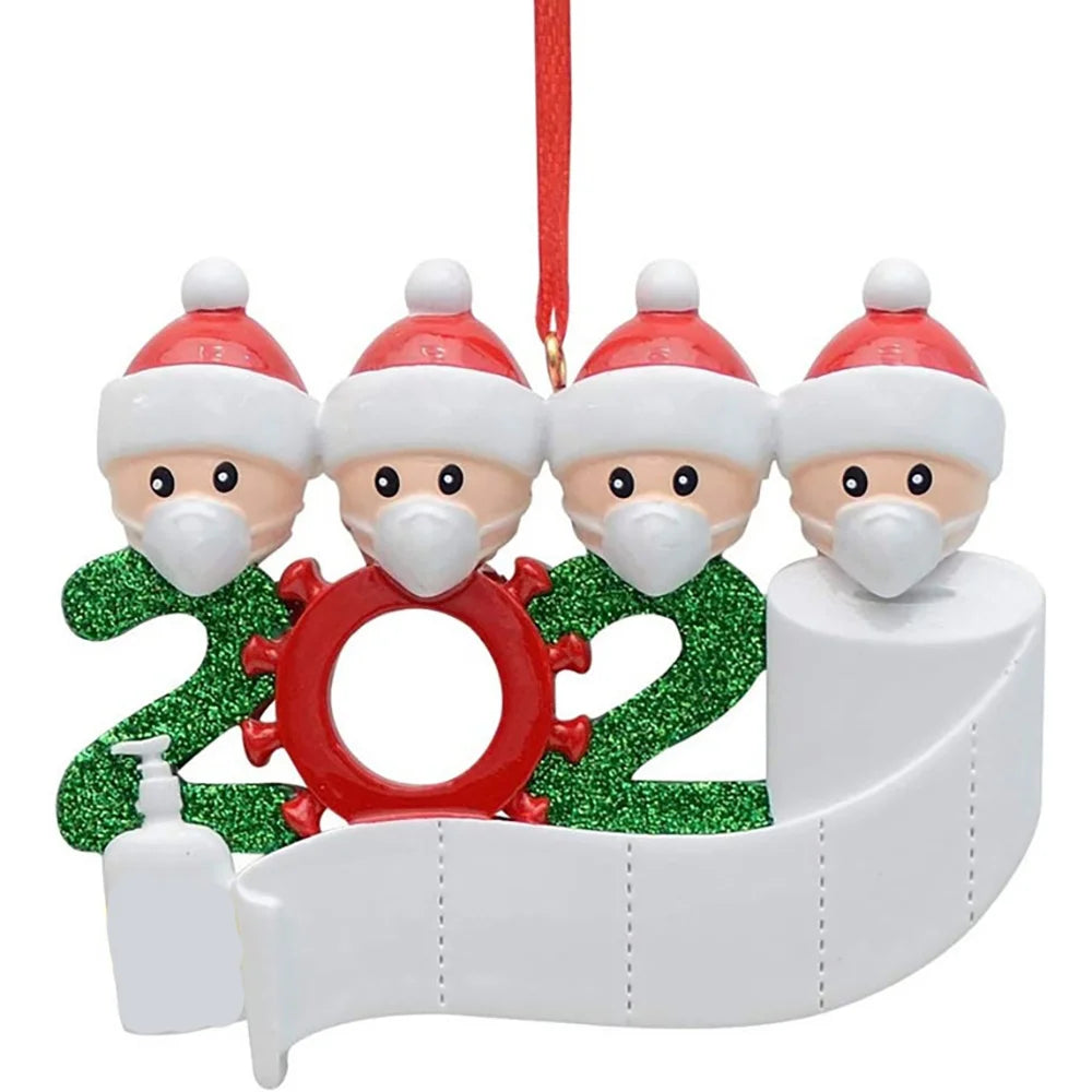 Hot Sale DIY Name Wishes Christmas Pendant  Blessings PVC Mask Snowman Christmas Tree Hanging Pendant Christmas Ornamen