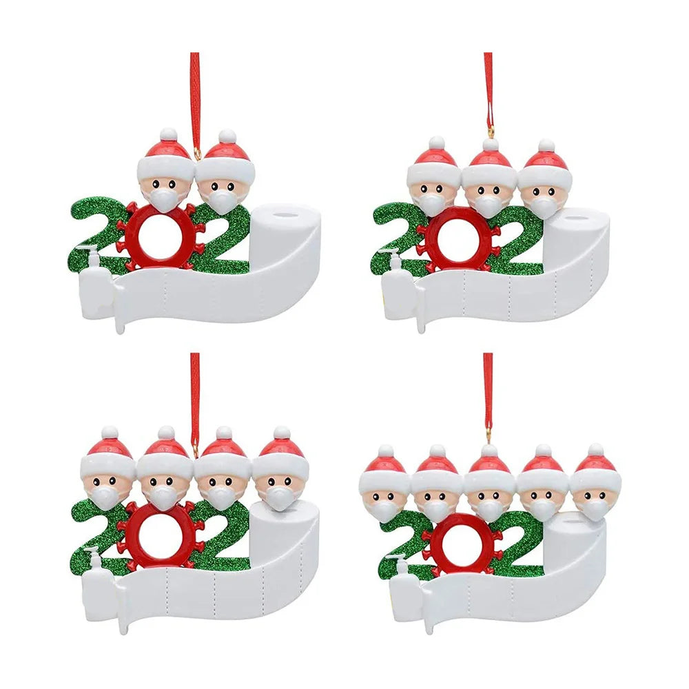 Hot Sale DIY Name Wishes Christmas Pendant  Blessings PVC Mask Snowman Christmas Tree Hanging Pendant Christmas Ornamen
