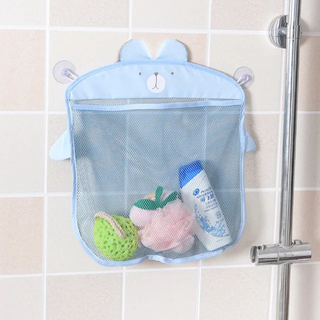 Baby Shower Bath Toys Duck Little Frog Rabbit Baby Kid Toy Storage Mesh with Strong Suction Cups Toy Bag Net Bathroom Organizer